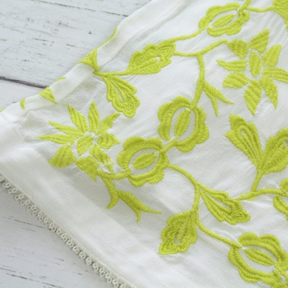 Topshop HR Neon Floral Embroidered Chiffon Shorts 2 - Picture 3 of 8